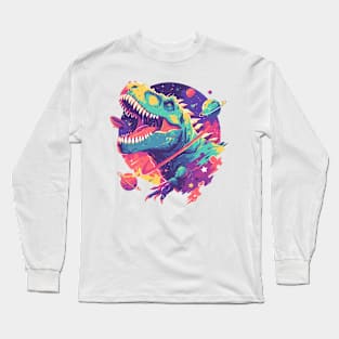 dinosaur in space Long Sleeve T-Shirt